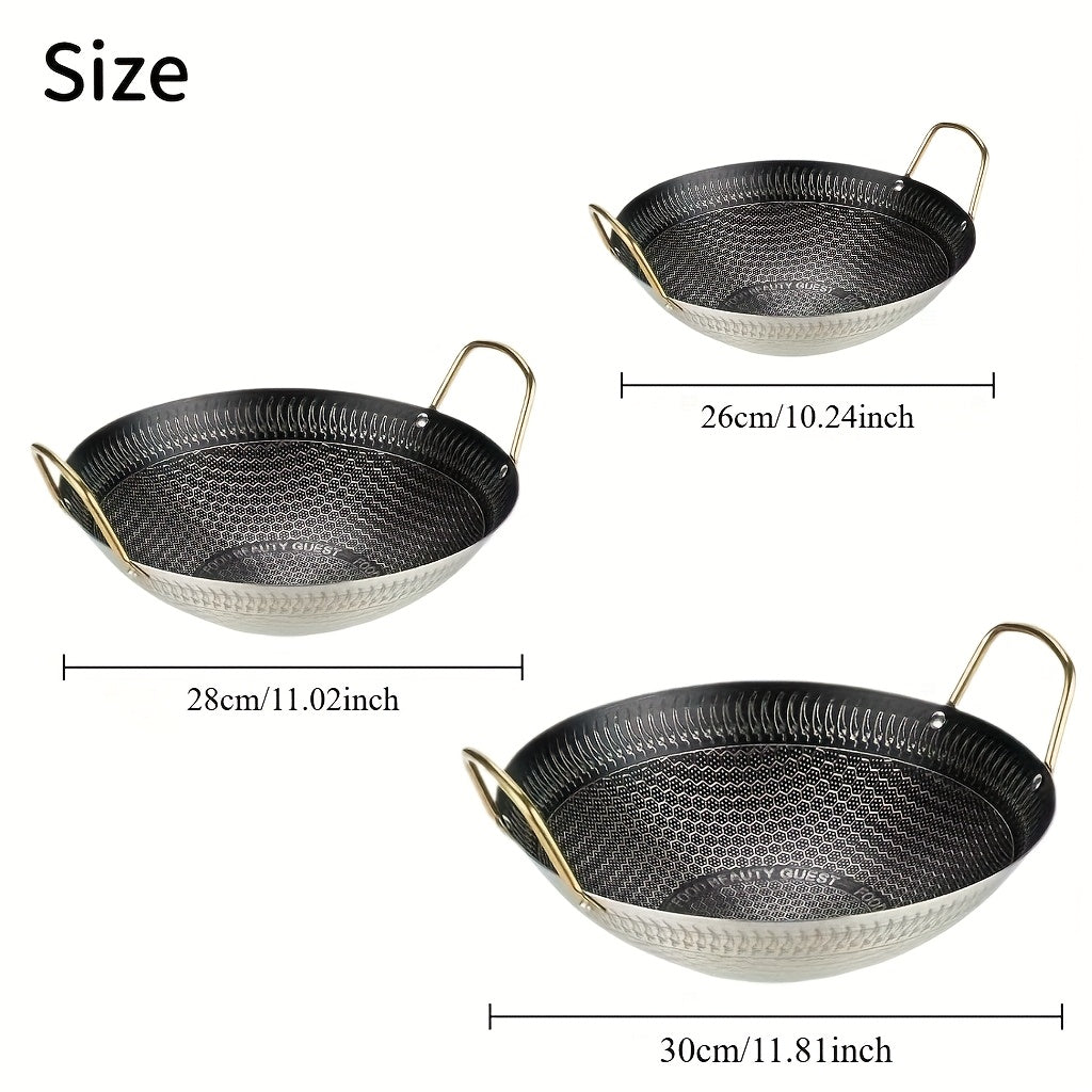 3pcs honeycomb Stainless steel non-stick pan