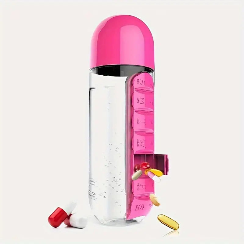 Creative water cup with seven-day medicine box