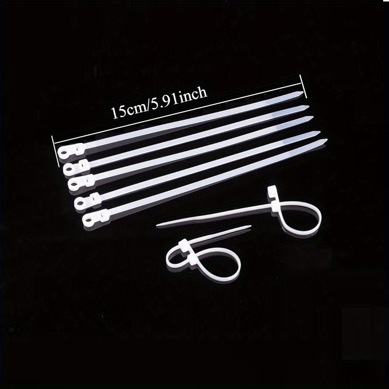100pcs Heavy-Duty Nylon Cable Ties with Screw Mounting Holes