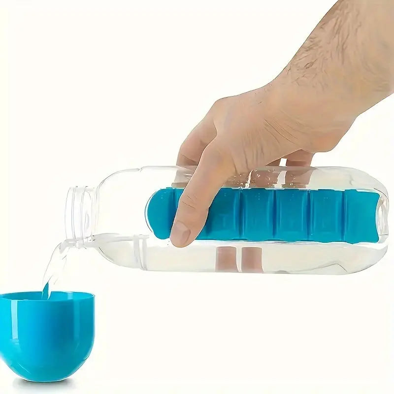 Creative water cup with seven-day medicine box
