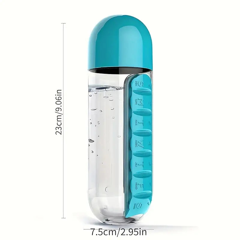 Creative water cup with seven-day medicine box