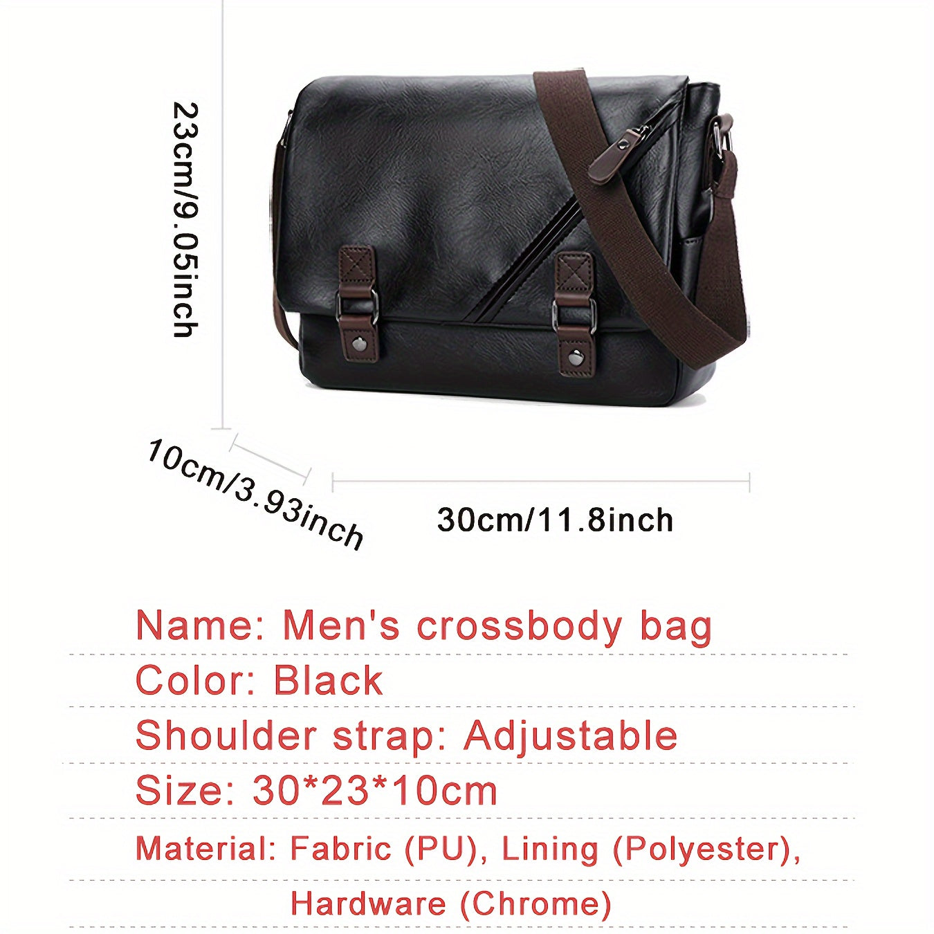 High-Quality Men'S Business Faux Leather Bag