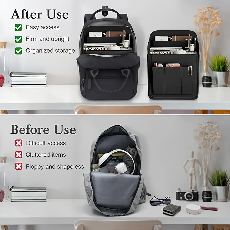 Heavy-Duty Nylon Backpack Storage Bag with Multi-Compartment Travel Organizer