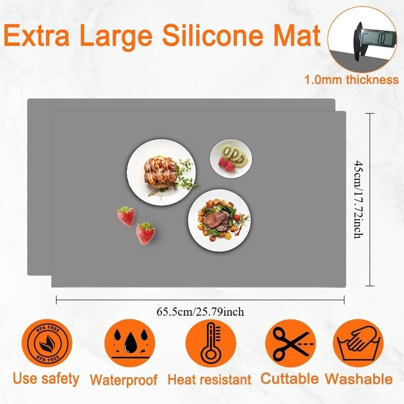 1-Pack Large Heat-Resistant Silicone Kitchen Island Countertop Protector Mat