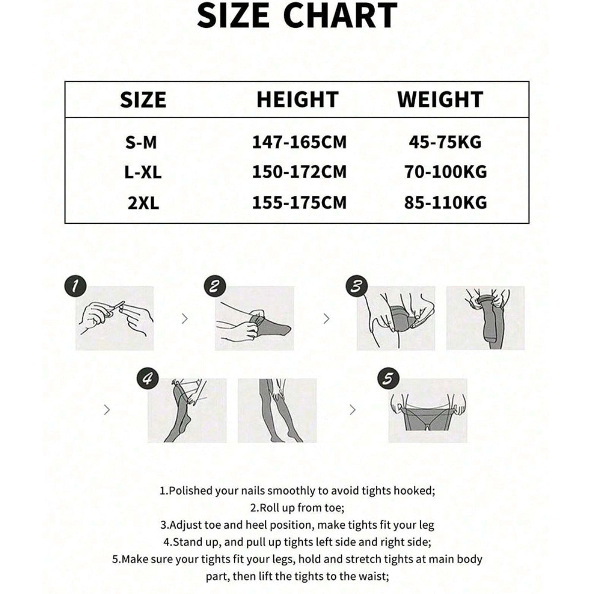 1-Pack 80g Black Tights for Women