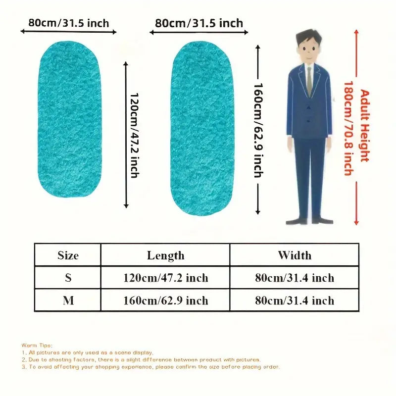 Plush Oval Area Rug for Bedroom and Living Room - Soft Polyester