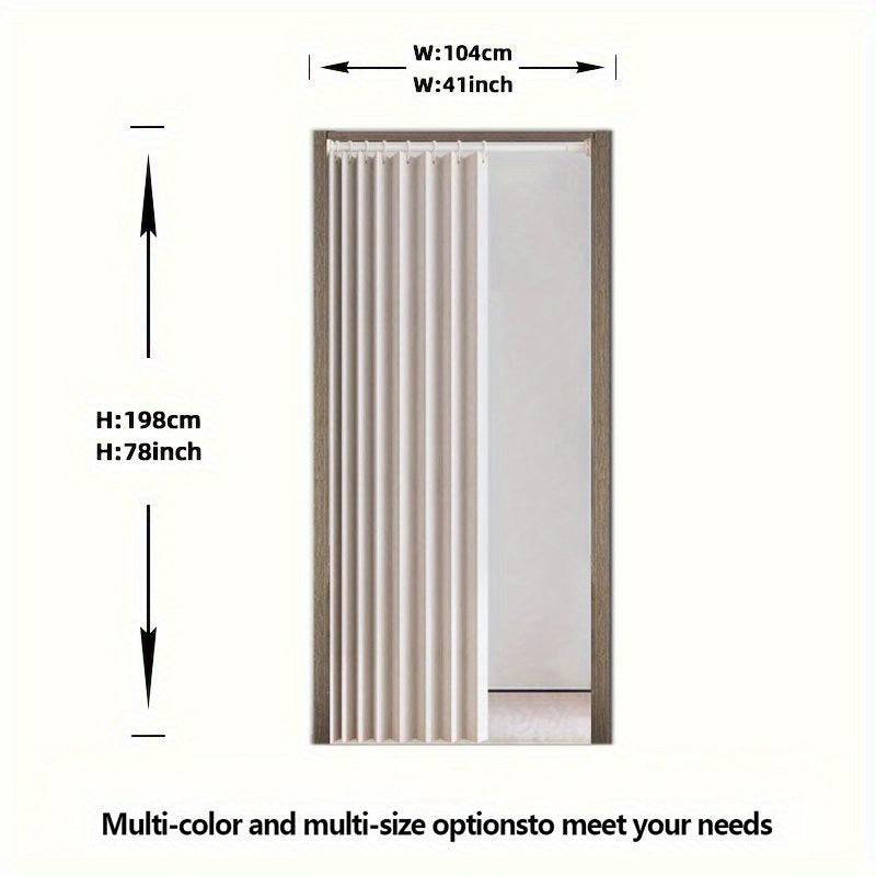 1pc Minimalist Accordion Door Curtain - Foldable Windproof Partition