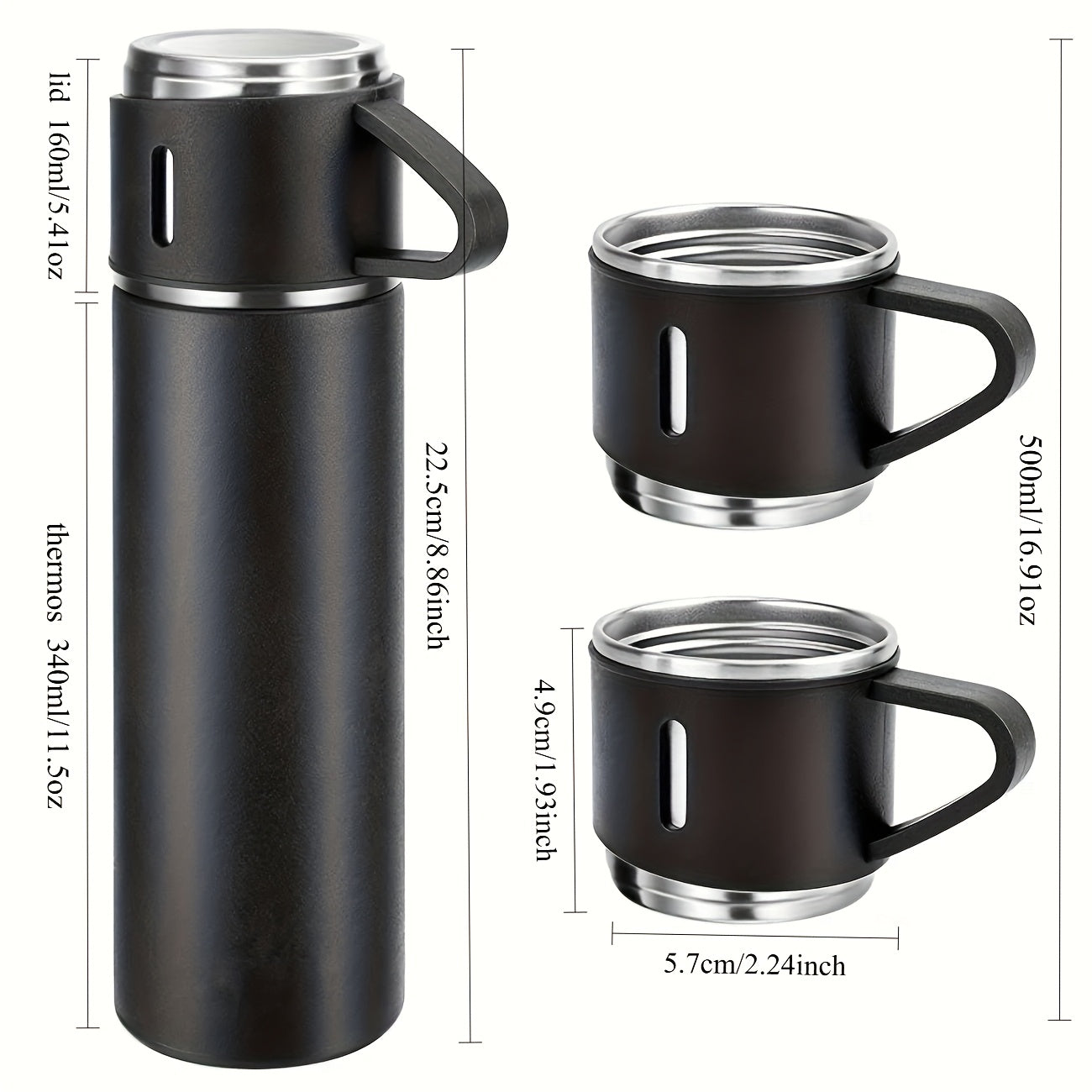 1 Set Thermal Mug 16.9oz, Stainless Steel Portable Insulated Cup