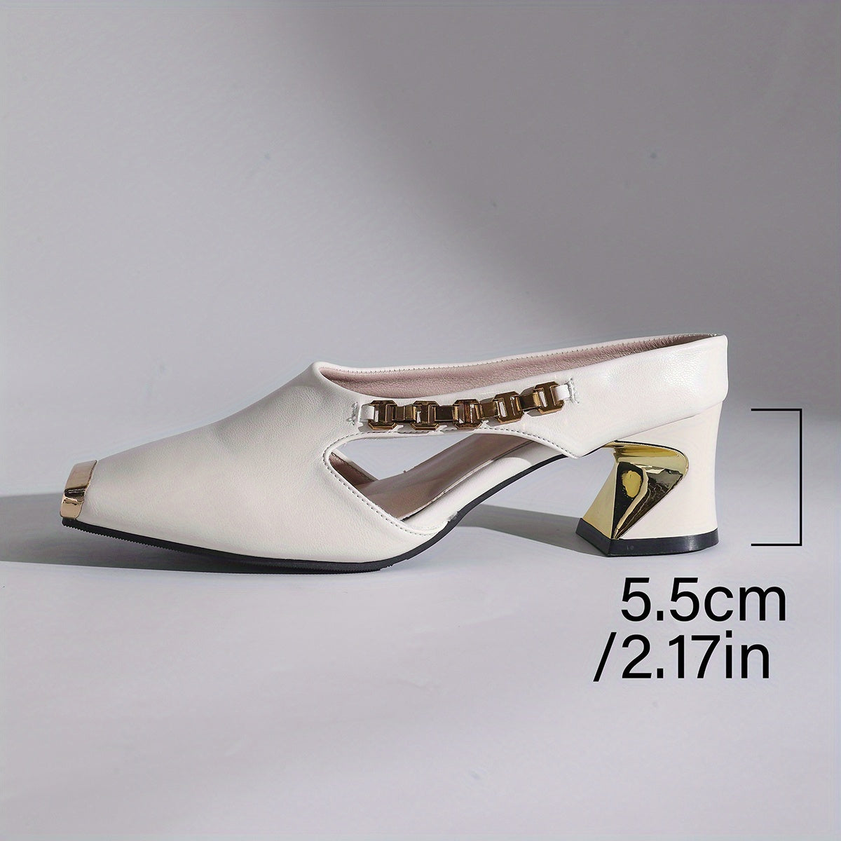 Women's Elegant Snake- Beige-like White & Golden Ankle Strap High-Heel Sandals