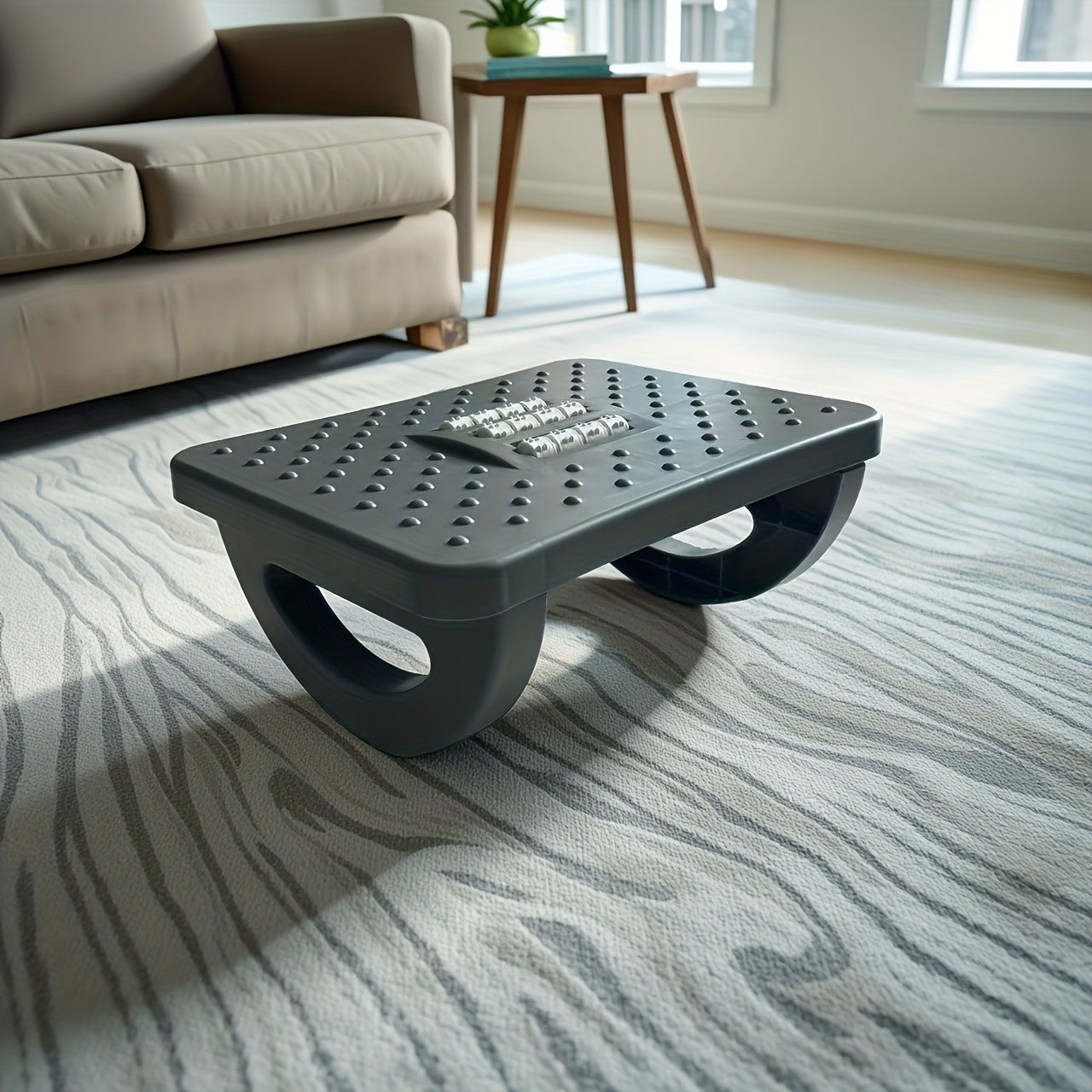 Office Desk Footrest Stool With Rolling Wheels