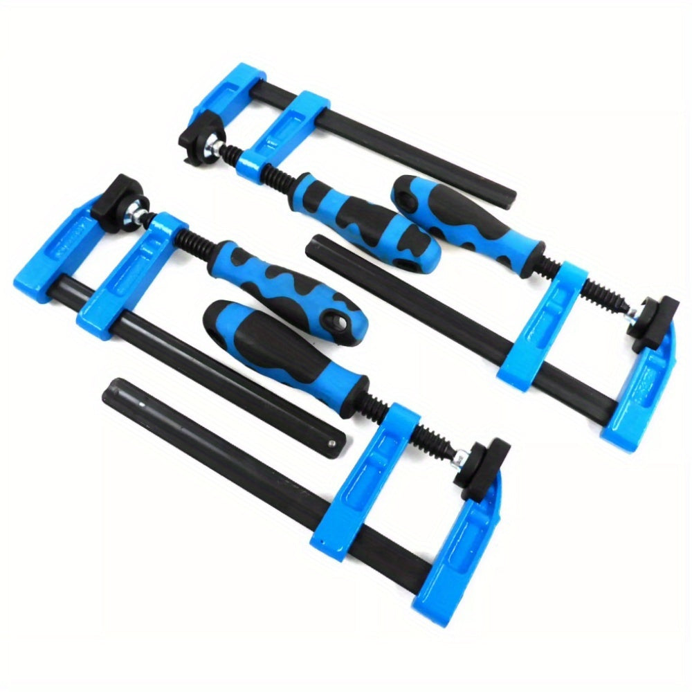 4pcs Quick-Release F-Clamps with Blue Handles