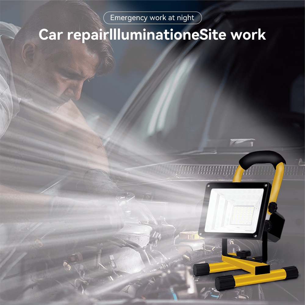 100W Rechargeable LED Floodlight - Portable Outdoor Emergency Lamp