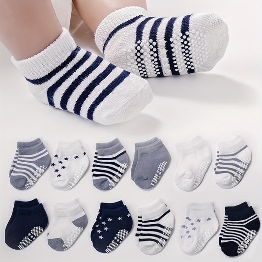 12-Pack Infant Dot-Grip Non-Slip Short Socks