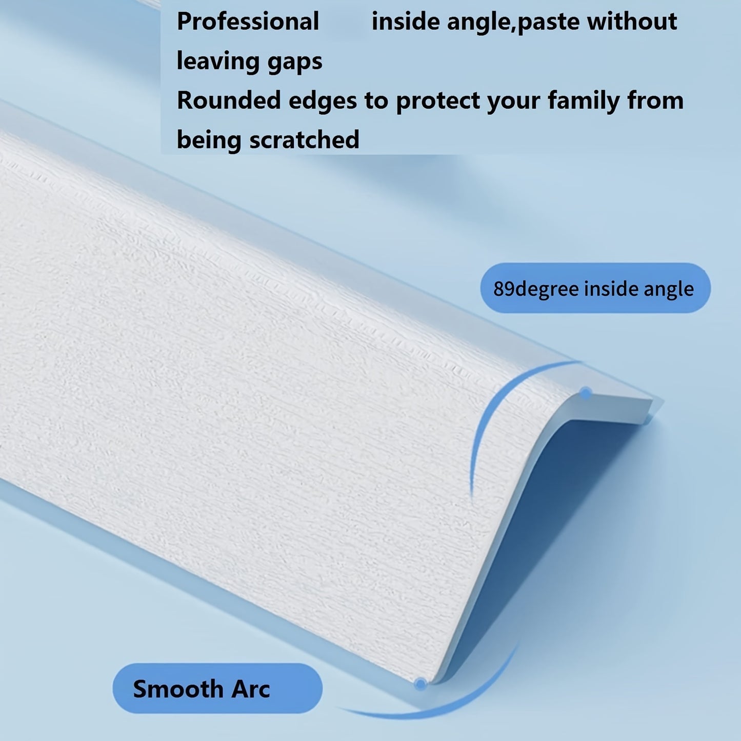 1-meter long self-adhesive PVC corner protection strip