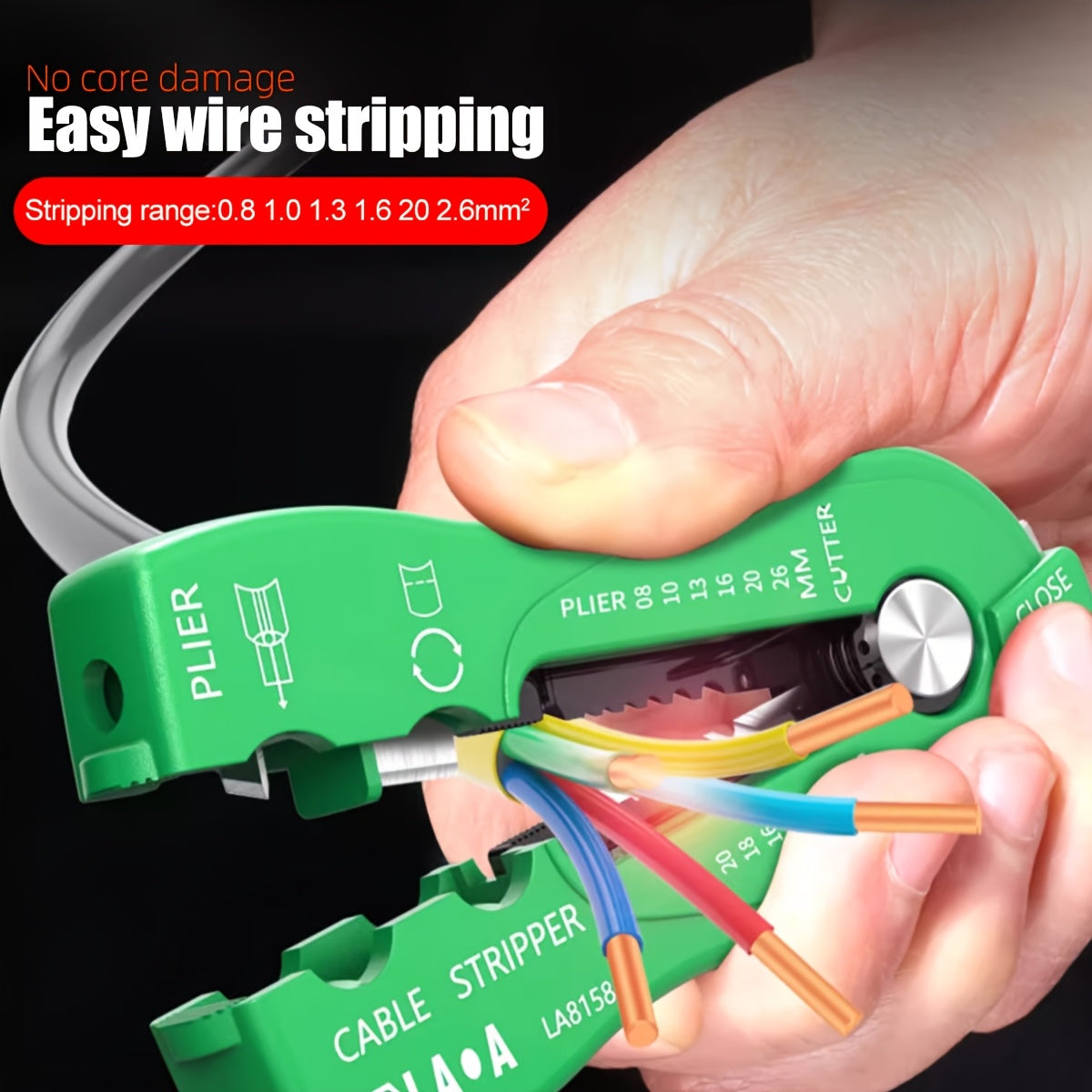 8-in-1 Multifunctional Wire Stripper, Handheld Cable Stripping Tool