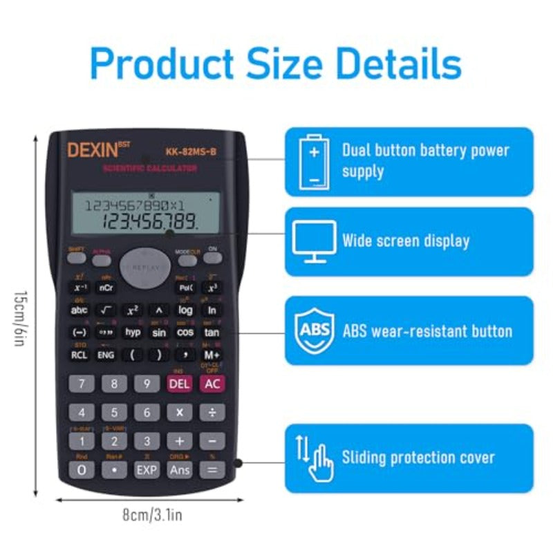 10 Pack Bulk Scientific Calculators with 240 Functions & 2-Line Large Display - 12-Digit HD Screen