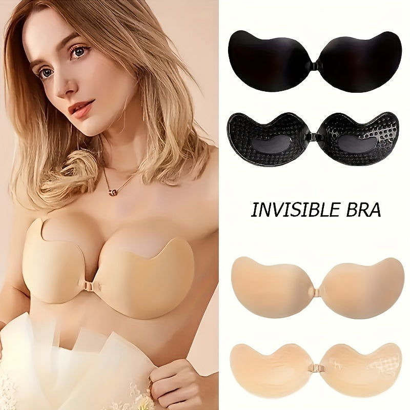 2 Pairs Reusable Silicone Adhesive Invisible Bra Push-Up Lift Covers