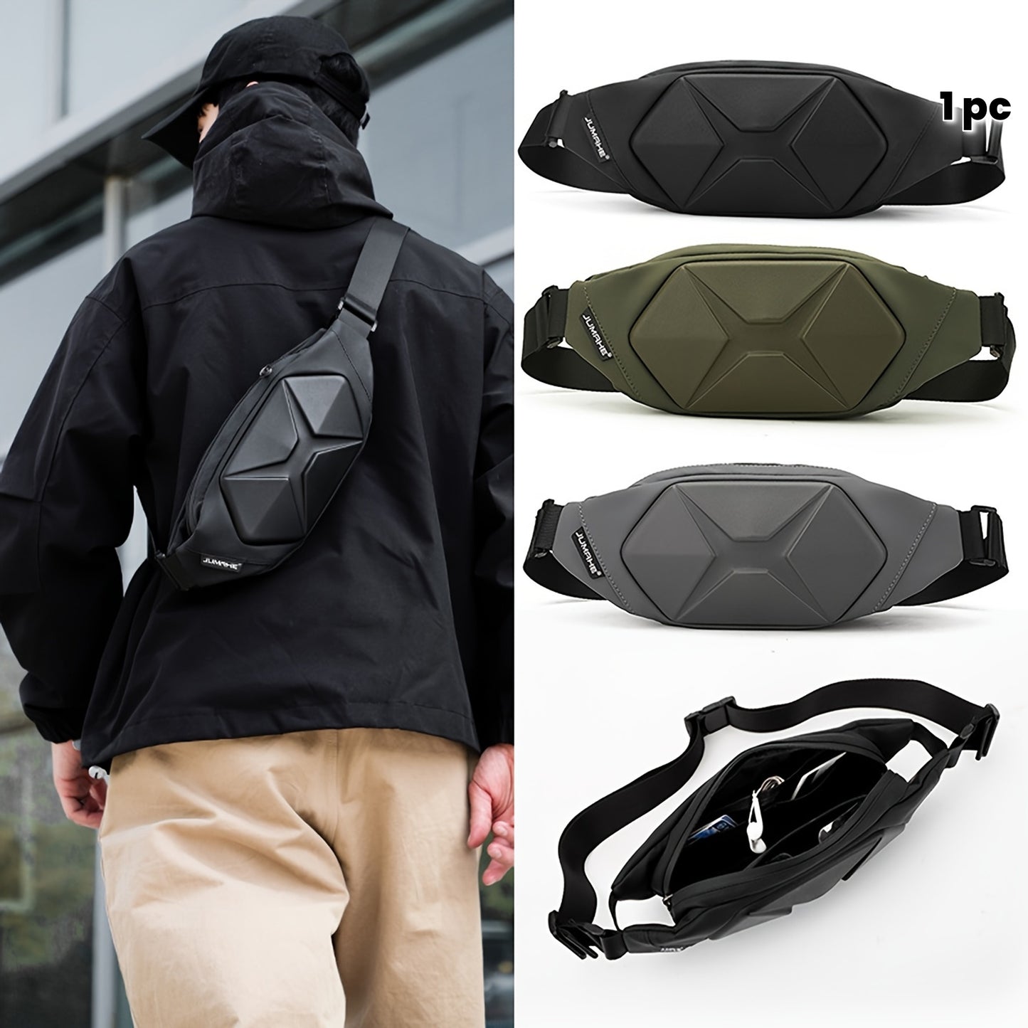 1pc Men's New Fashion Hard Shell Bag