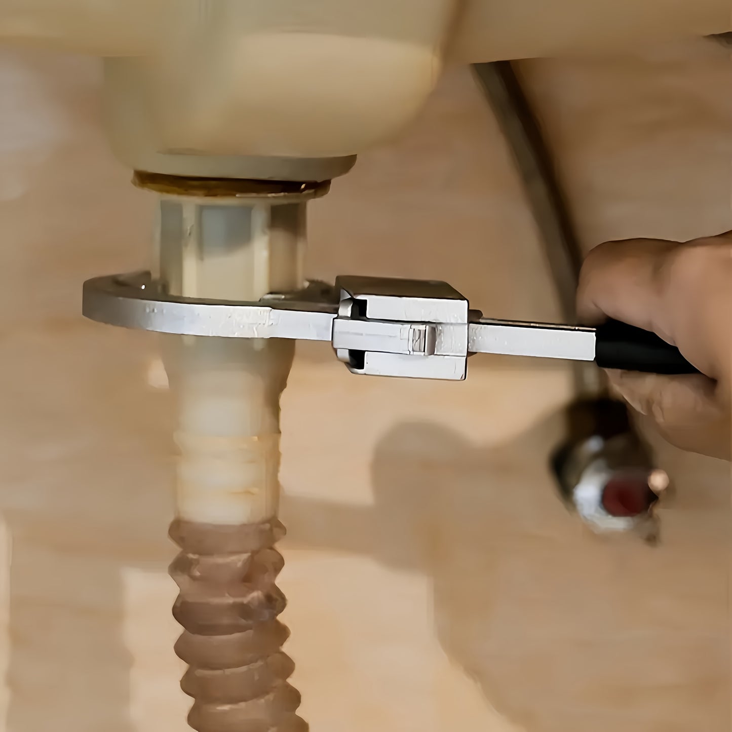 1 Set Of Adjustable Wrenches,  Bathroom Plumbing Faucets And Sink Repair Tools