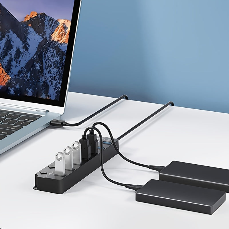 [7-Port USB 3.0 Hub] 7-Port USB 3.0 Hub with Independent On/Off Switch
