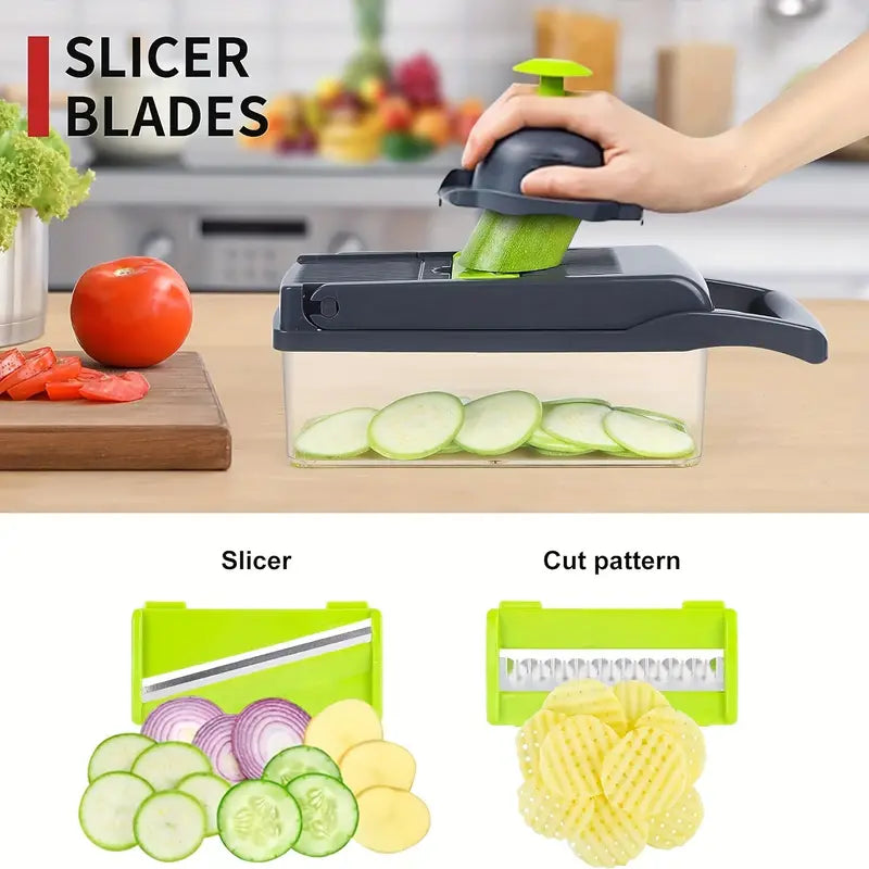 16 in 1 Vegetable Chopper - Multifunctional Manual Food Slicer Dicer