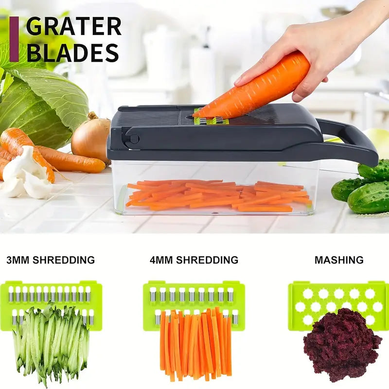 16 in 1 Vegetable Chopper - Multifunctional Manual Food Slicer Dicer