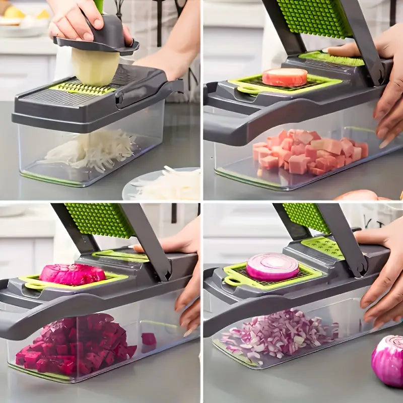 16 in 1 Vegetable Chopper - Multifunctional Manual Food Slicer Dicer