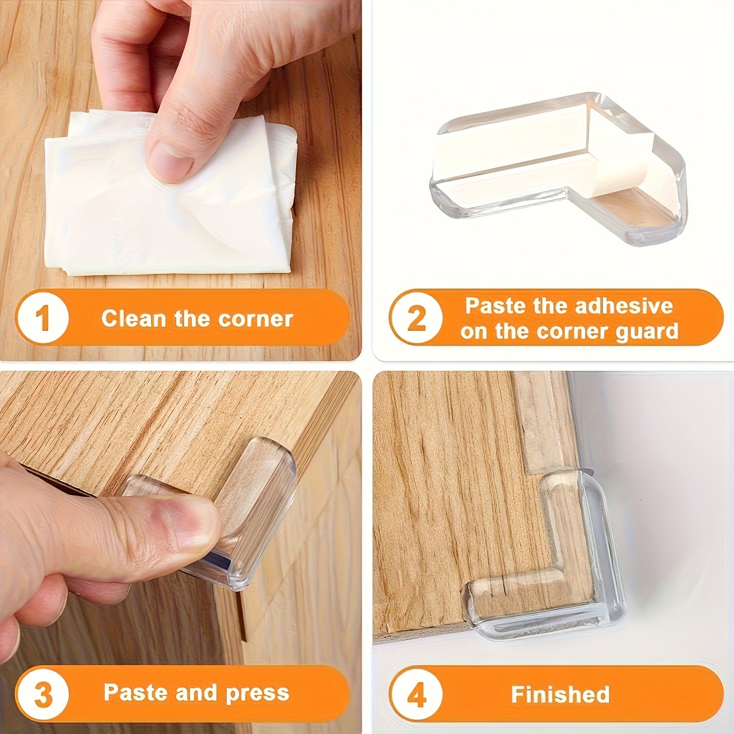 10pcs Transparent Silicone Corner Guard Set