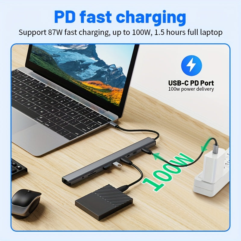 10-in-1 triple display USB-C hub