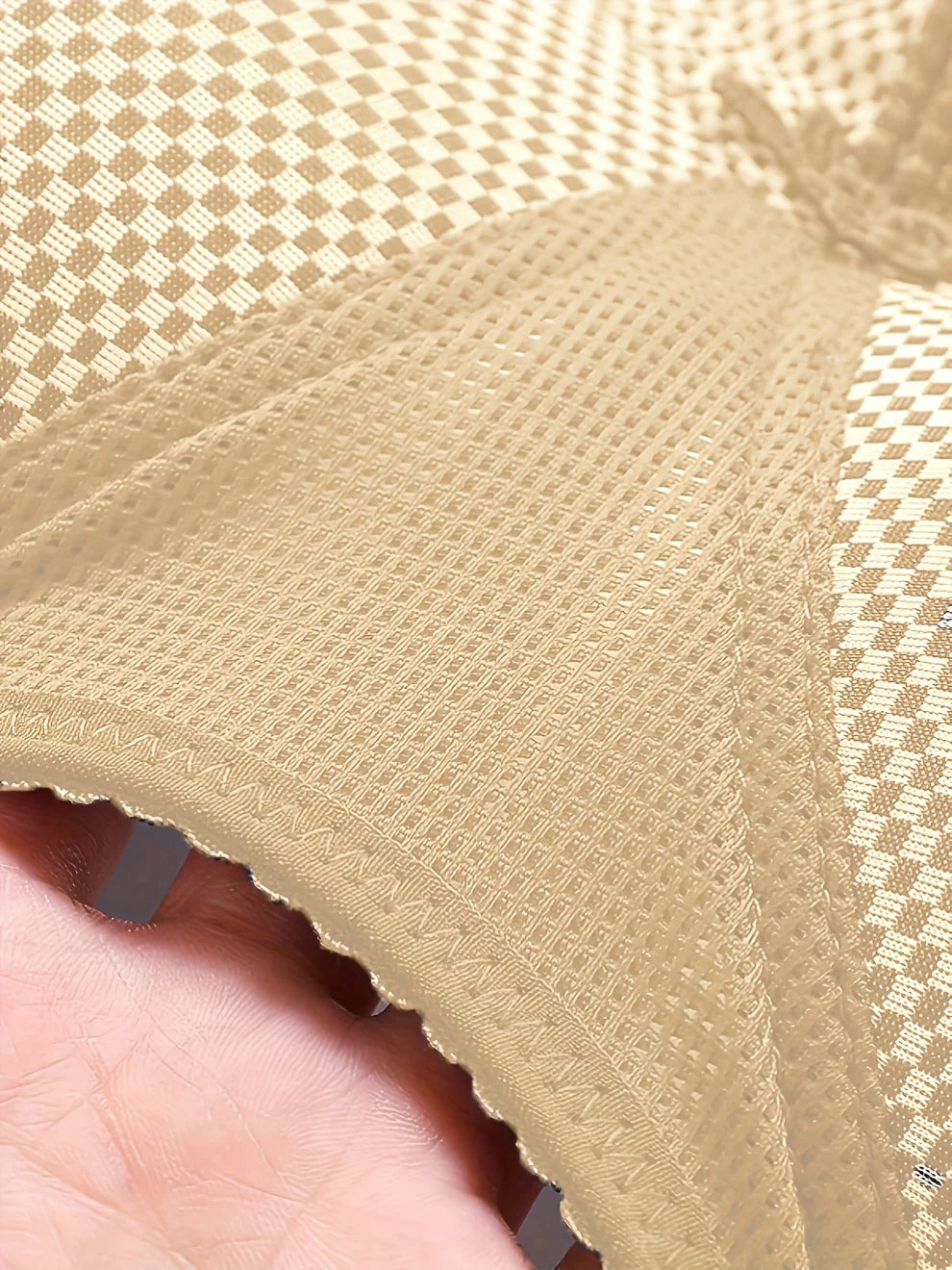 Women's Plaid Pattern Push-Up Bralette with Mesh Detailing - Anti-Sagging