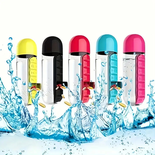 Creative water cup with seven-day medicine box