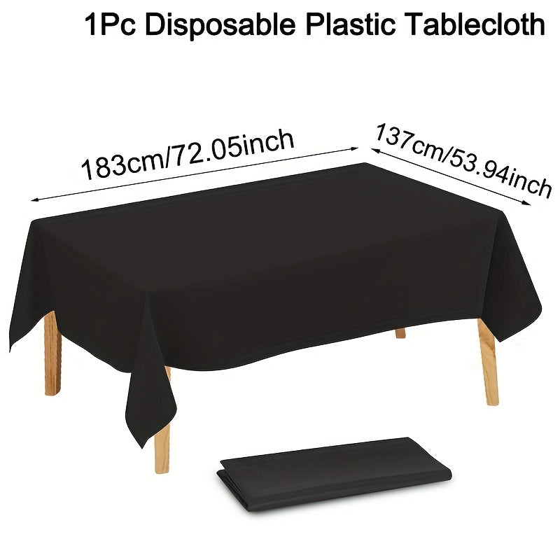 1 Pack Solid Color Plastic Table Cloth