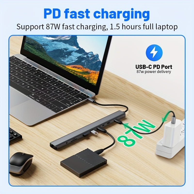 10-in-1 triple display USB-C hub