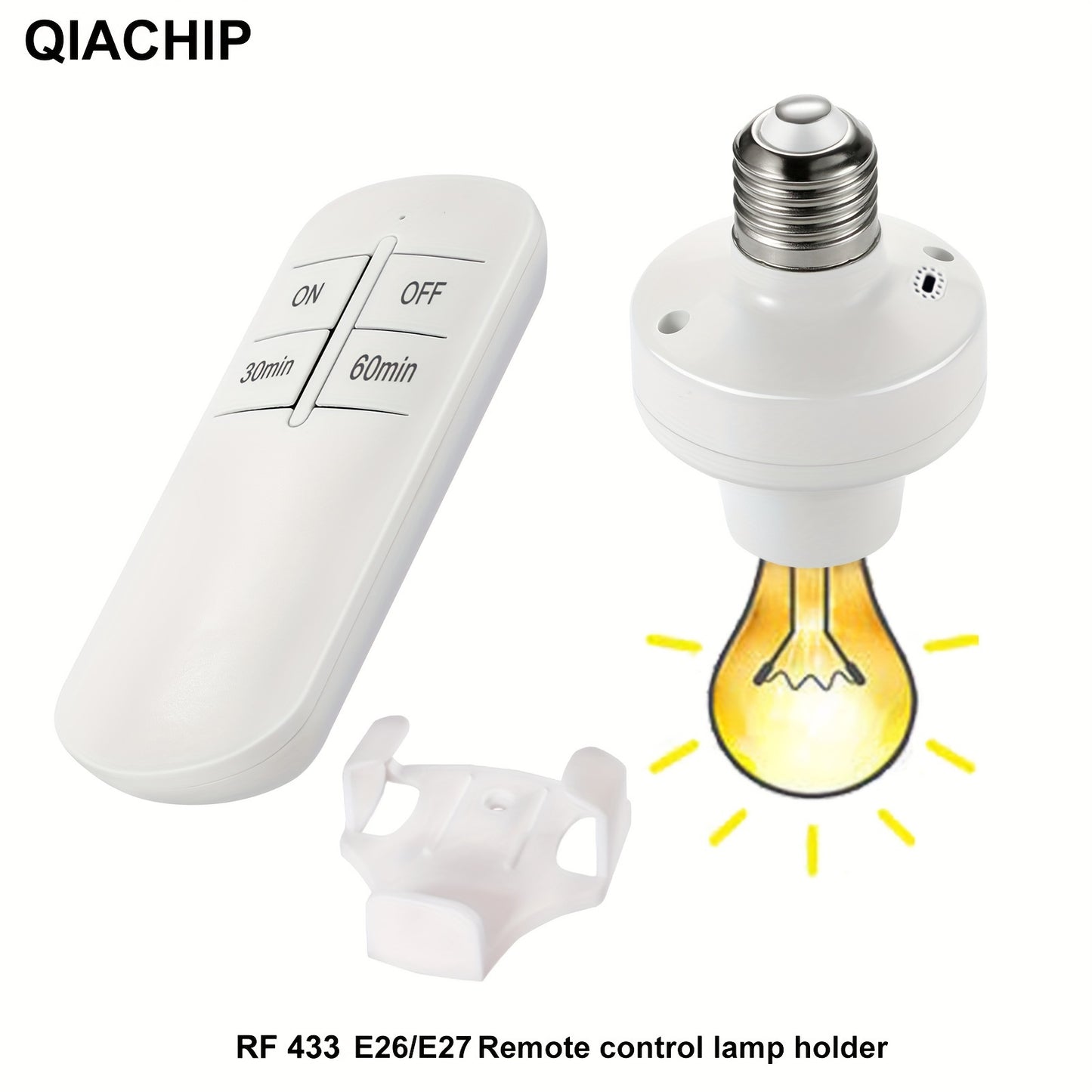 1 Sets  433Mhz Wireless Remote Control Light Socket with Timer – E26/E27