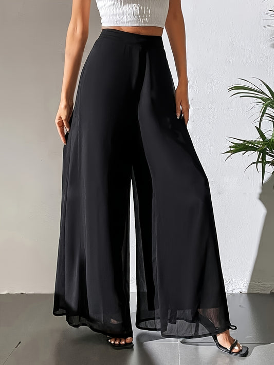 Women'S Wide Leg Pants | Casual Elastic Waist Loose-Fit Long Trousers
