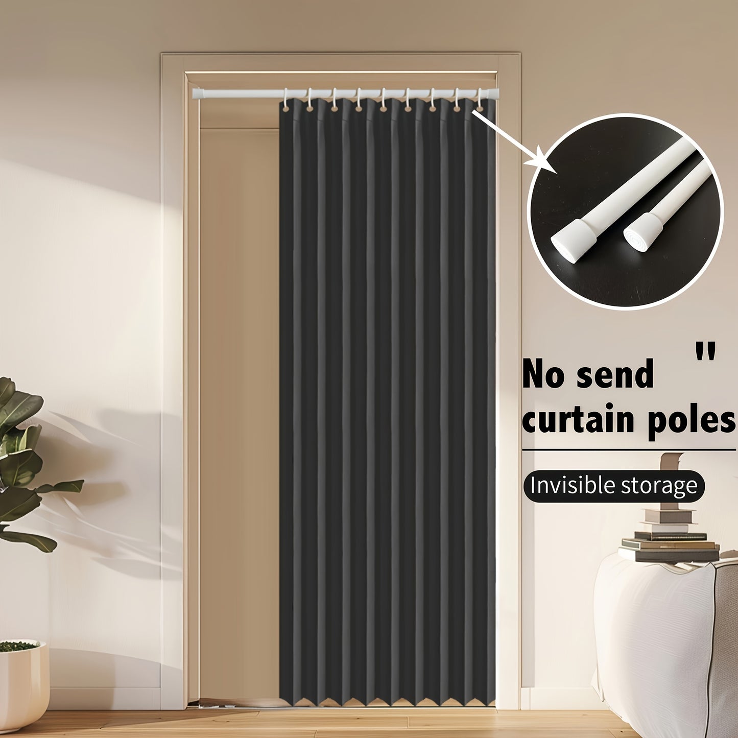 1pc Minimalist Accordion Door Curtain - Foldable Windproof Partition