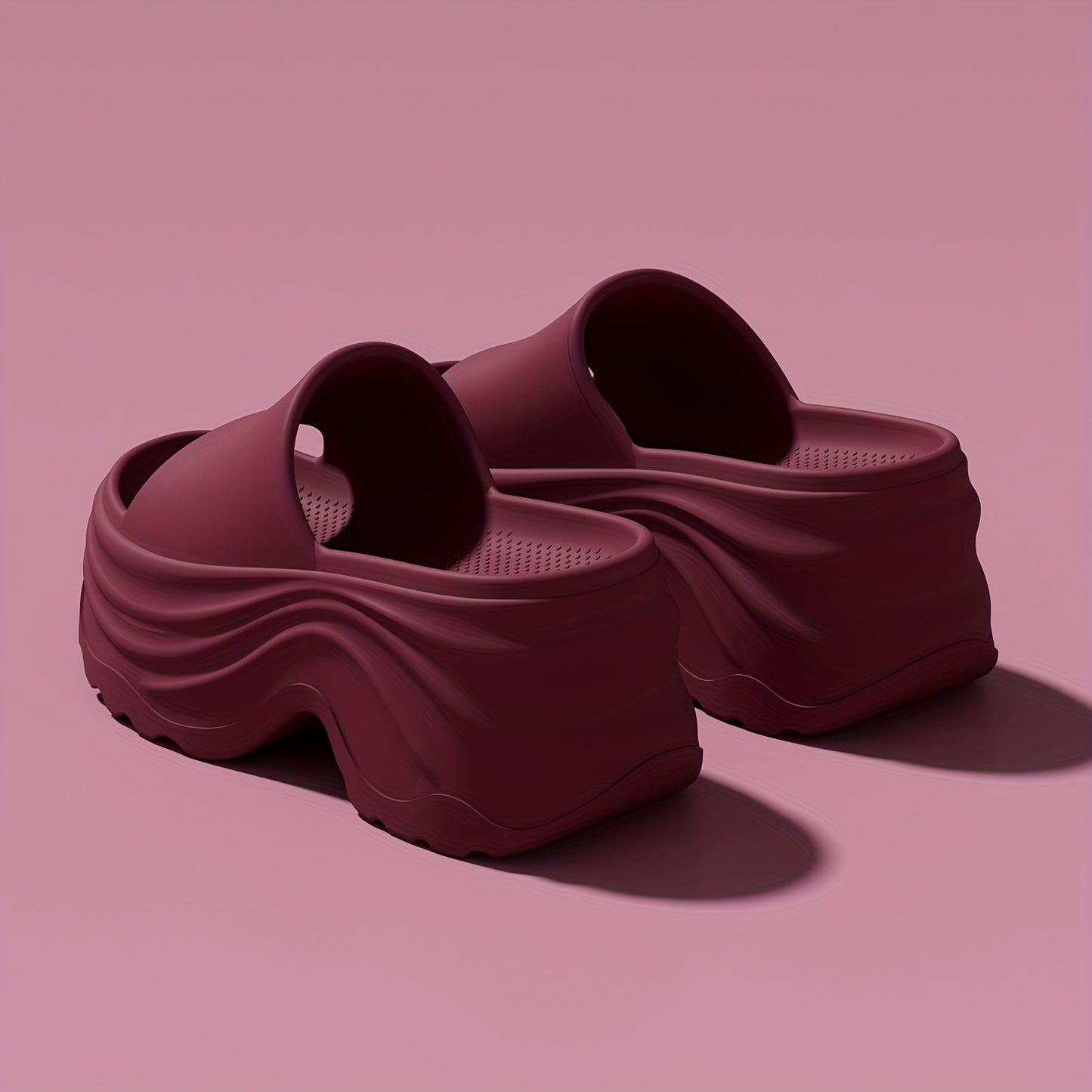 Women's Thick Bottom Elegant Slippers, Thick Bottom Cushion Fashion Open Toe Slippers