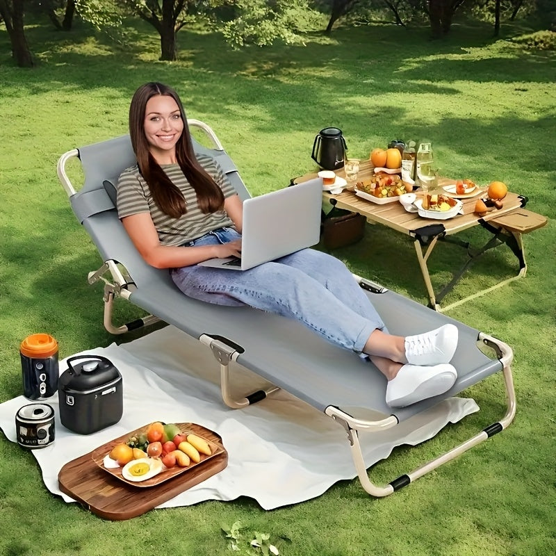 Modern Folding Bed with Manual Reclining Mechanism & Solid Backrest