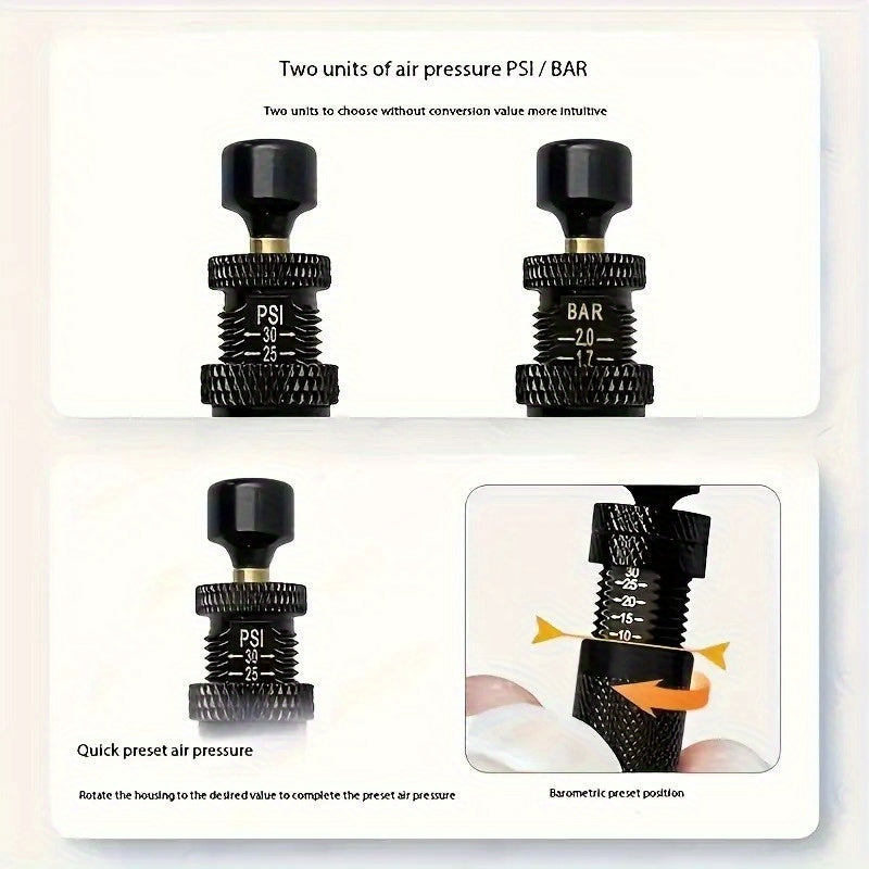 4pcs Heavy-Duty Adjustable Tire Deflator/Inflator Valve Kit