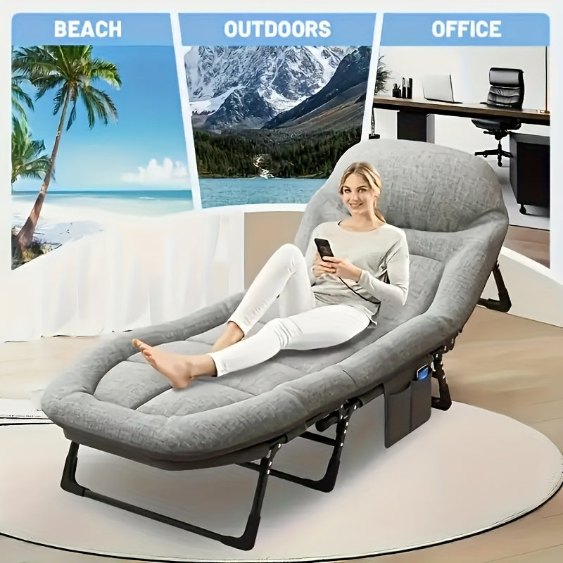 Modern Folding Bed with Manual Reclining Mechanism & Solid Backrest