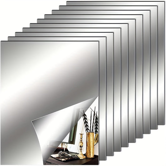 10pcs Self-Adhesive Flexible Mirror Acrylic Wall Stickers