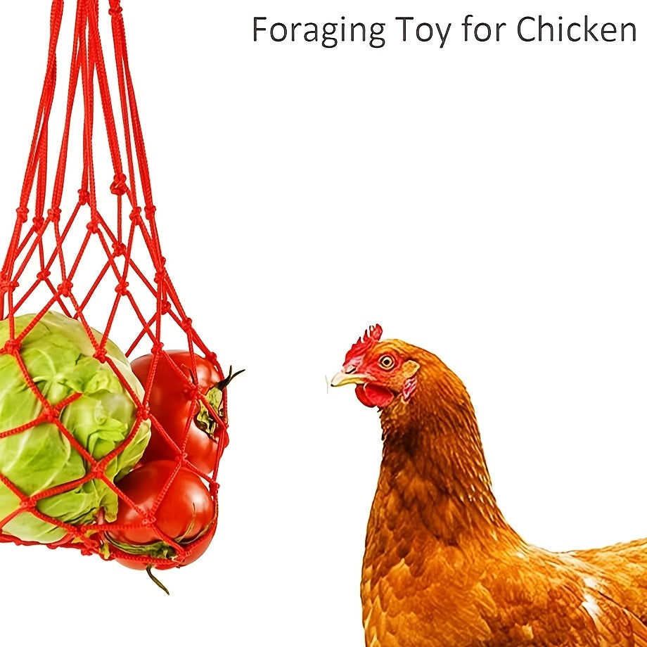 Heavy-Duty Nylon Chicken Feeder & Vegetable Dispenser with Hanging System