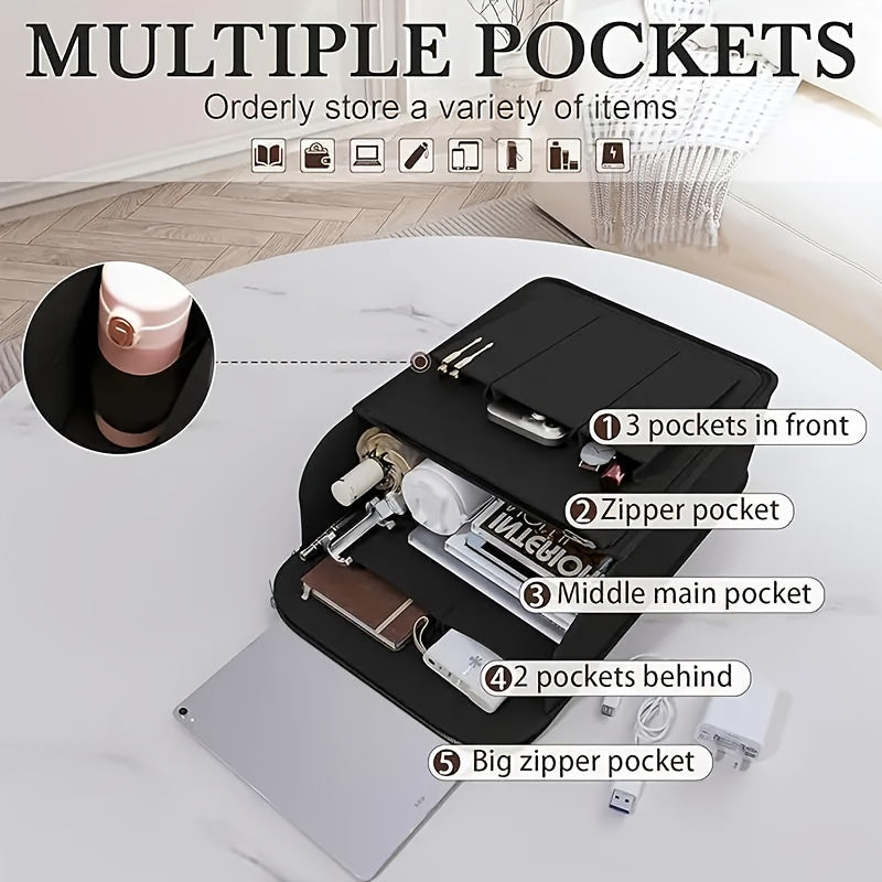 Heavy-Duty Nylon Backpack Storage Bag with Multi-Compartment Travel Organizer
