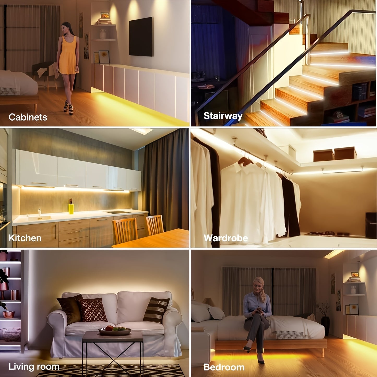 100cm/300cm/500cm Motion Sensor LED Strip Light