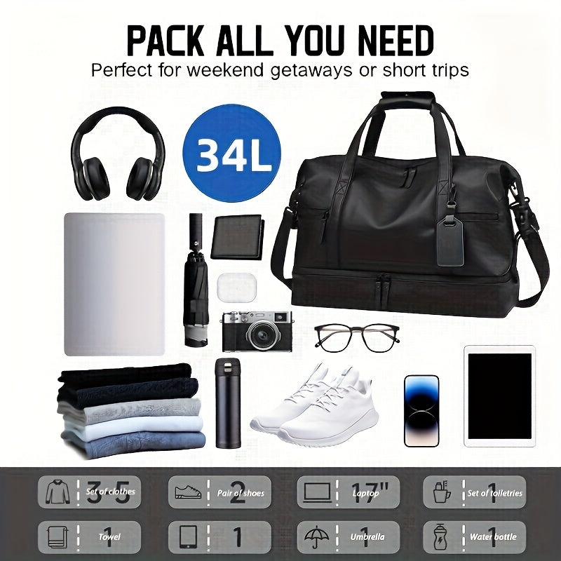 Foldable High Quality Gym Duffel Bag with Shoe Compartment & Wet Pocket