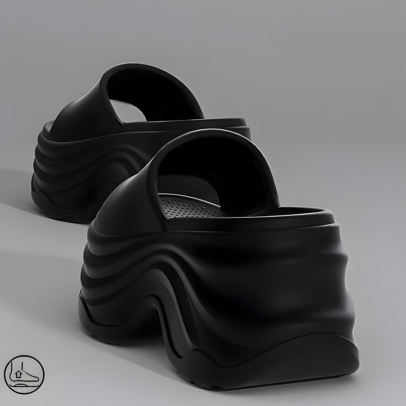 Women's Thick Bottom Elegant Slippers, Thick Bottom Cushion Fashion Open Toe Slippers