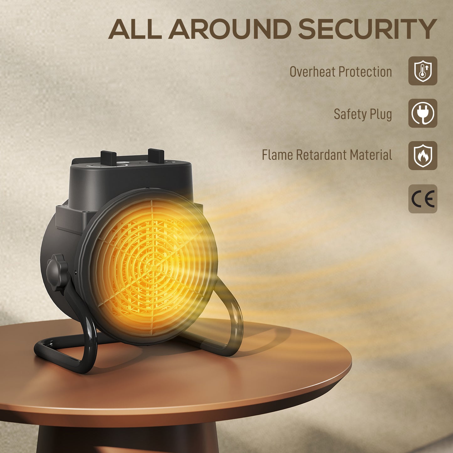 Ceramic Space Heater, 2000W Portable Fan Electric Heater