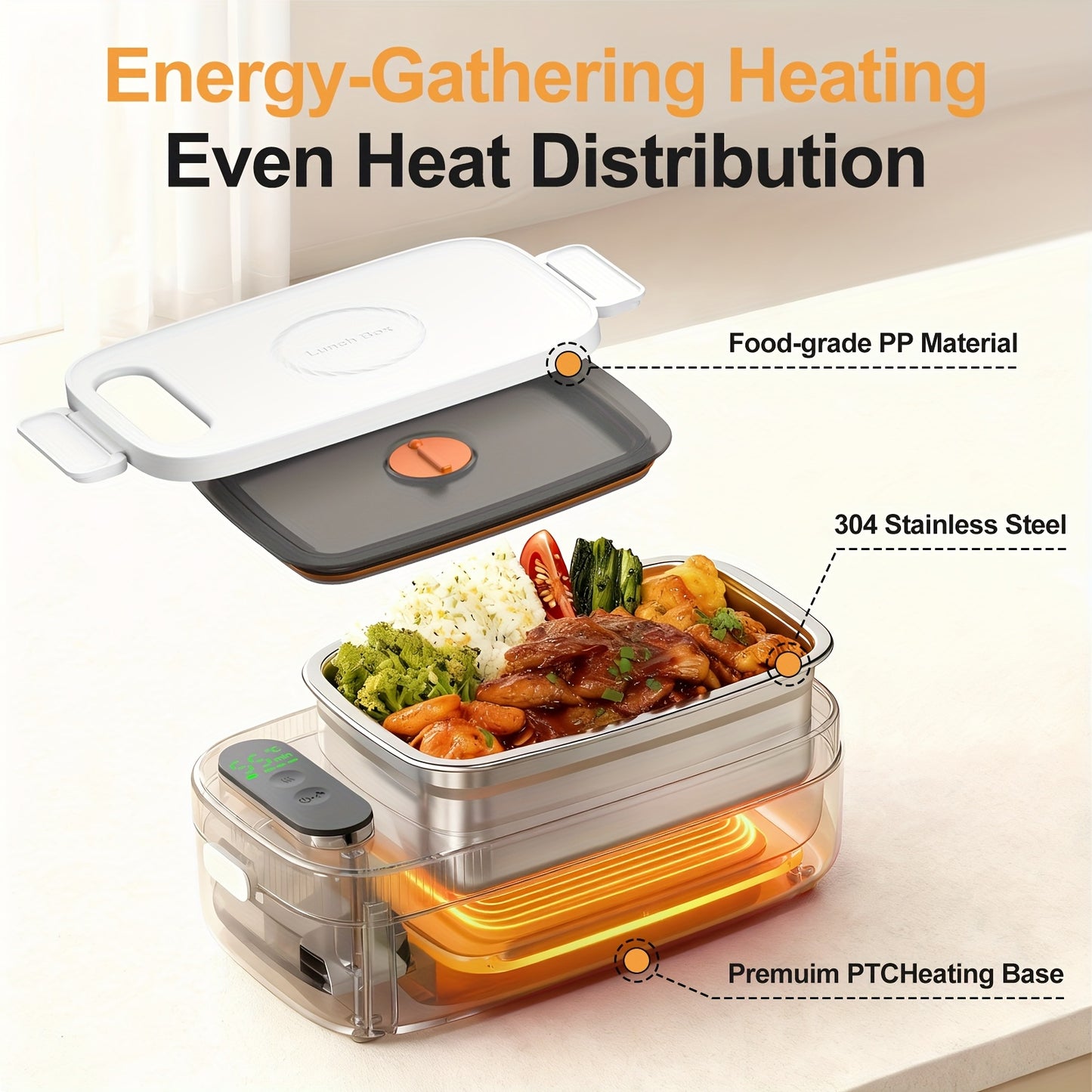 1-Liter Large-Capacity Control Lunch Box