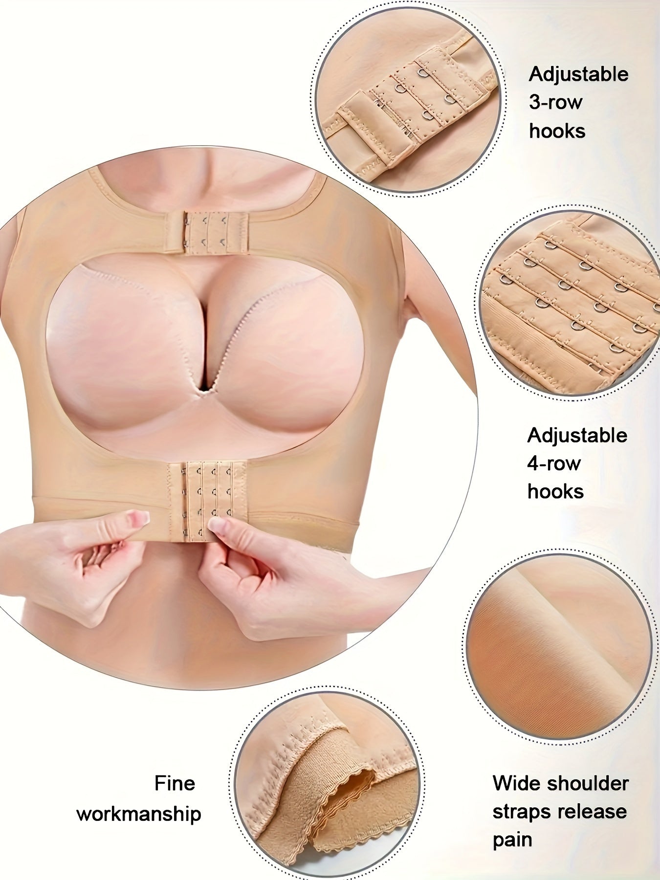 Women'S Front Closure Chest Lifter Shapewear Vest