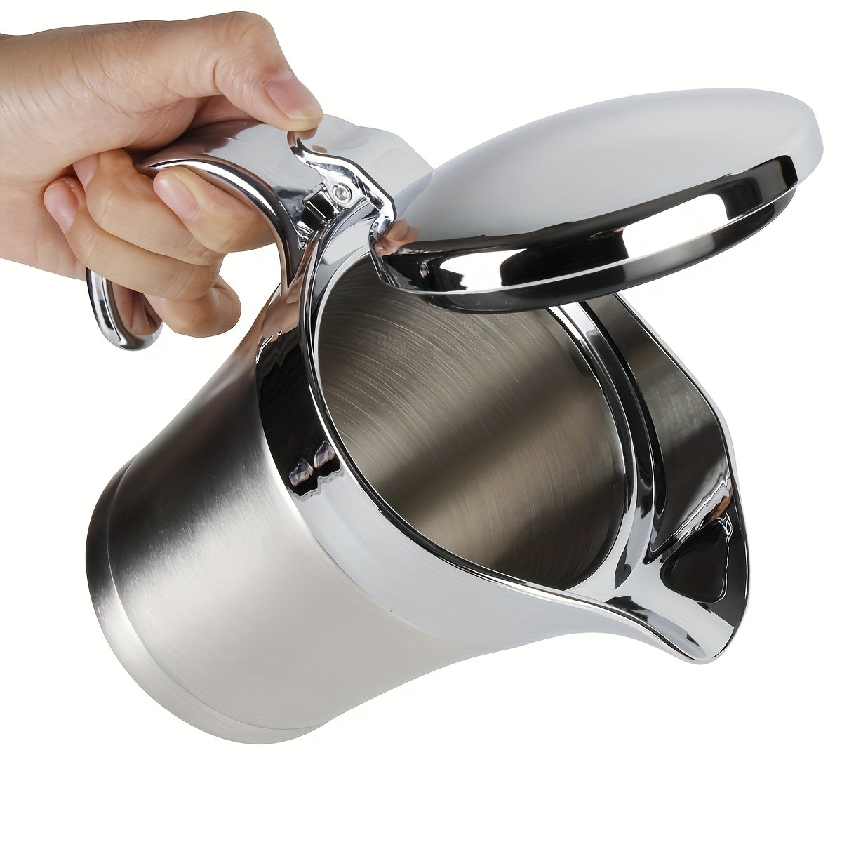 1pc 304 Stainless Steel Double-Layer Insulated Sauce Jug